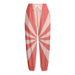 Pink Radial Rays Print Fleece Lined Knit Pants
