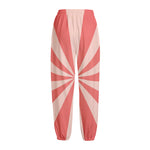 Pink Radial Rays Print Fleece Lined Knit Pants