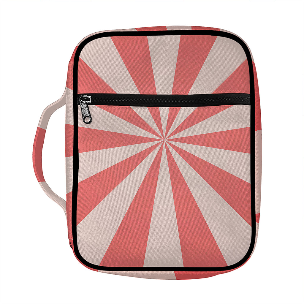 Pink Radial Rays Print Front Pocket Bible Bag