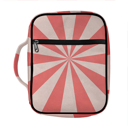 Pink Radial Rays Print Front Pocket Bible Bag