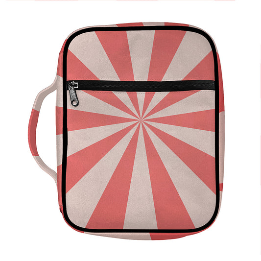 Pink Radial Rays Print Front Pocket Bible Bag