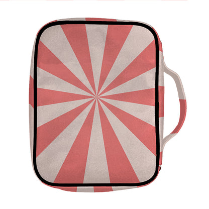 Pink Radial Rays Print Front Pocket Bible Bag