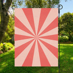 Pink Radial Rays Print Garden Flag