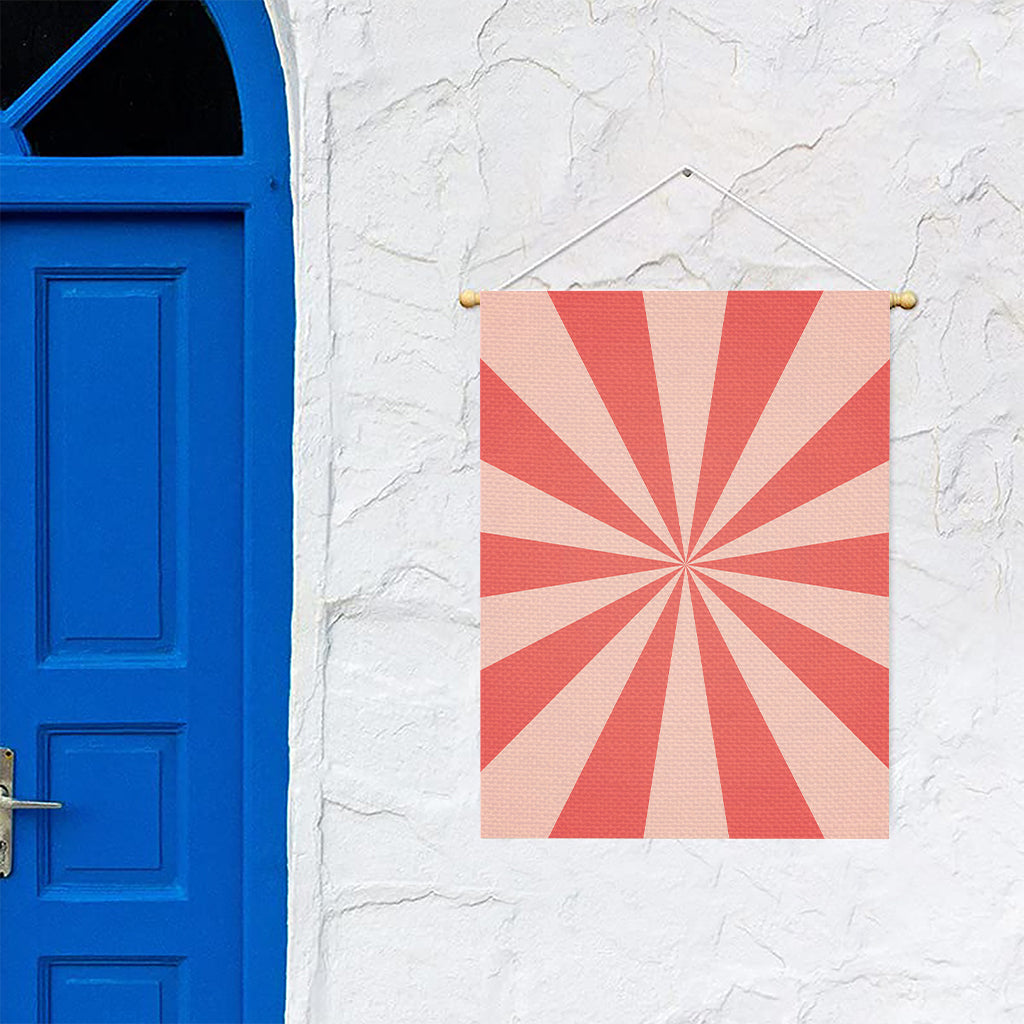 Pink Radial Rays Print Garden Flag