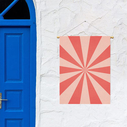 Pink Radial Rays Print Garden Flag