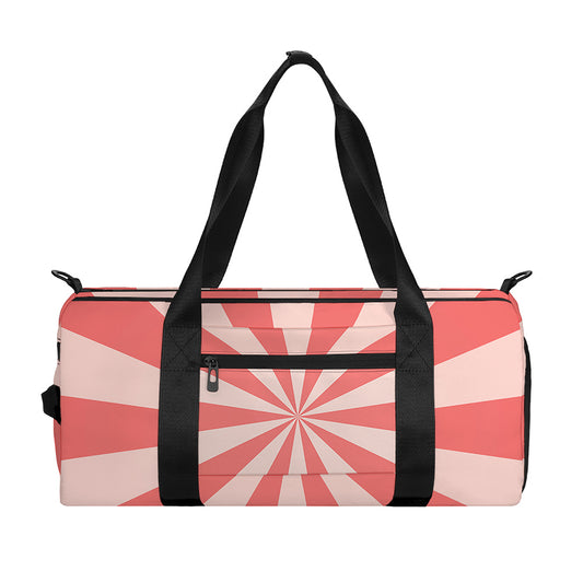 Pink Radial Rays Print Gym Bag