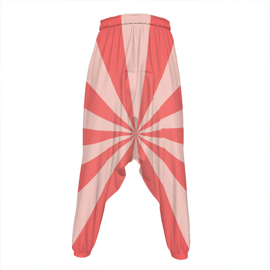 Pink Radial Rays Print Hammer Pants