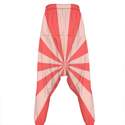 Pink Radial Rays Print Hammer Pants