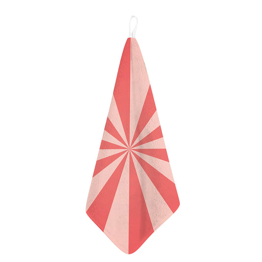 Pink Radial Rays Print Hand Towel