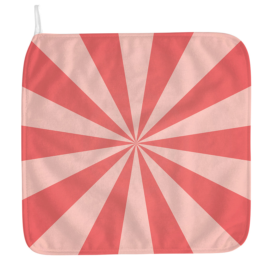 Pink Radial Rays Print Hand Towel