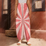 Pink Radial Rays Print Harem Pants