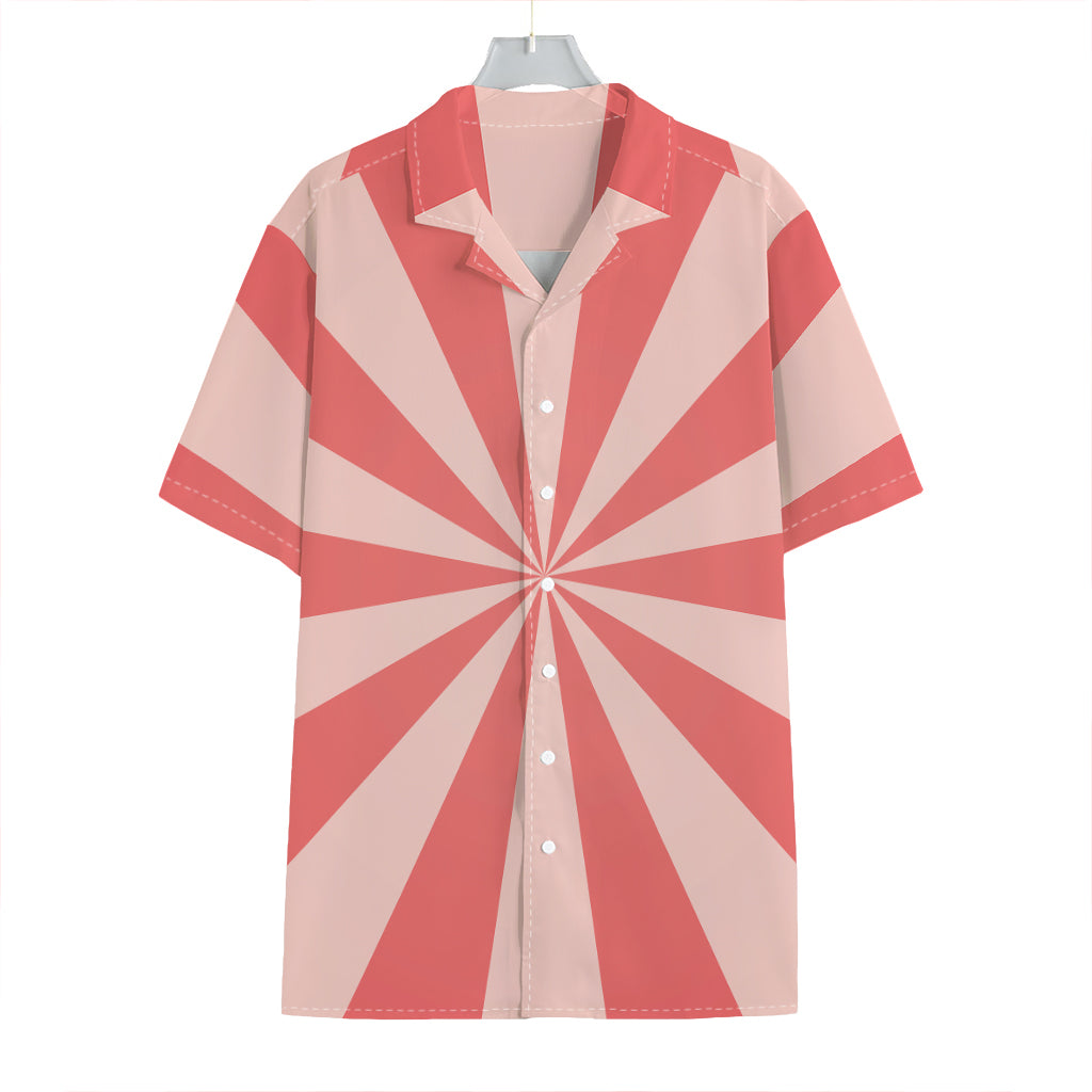 Pink Radial Rays Print Hawaiian Shirt
