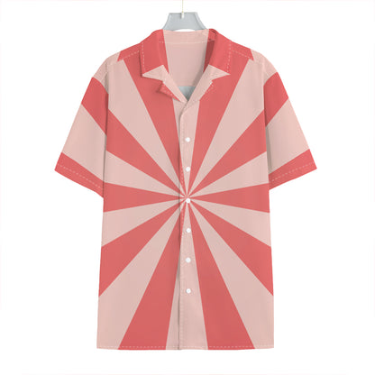Pink Radial Rays Print Hawaiian Shirt