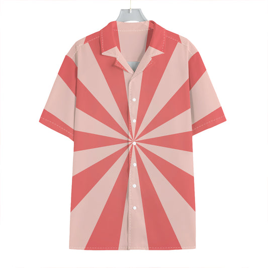Pink Radial Rays Print Hawaiian Shirt
