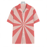 Pink Radial Rays Print Hawaiian Shirt