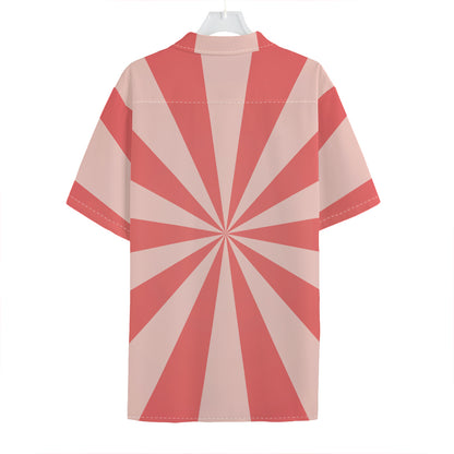 Pink Radial Rays Print Hawaiian Shirt