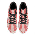 Pink Radial Rays Print High Top Leather Sneakers