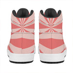 Pink Radial Rays Print High Top Leather Sneakers