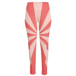 Pink Radial Rays Print High-Waisted Pocket Leggings