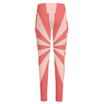 Pink Radial Rays Print High-Waisted Pocket Leggings