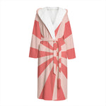 Pink Radial Rays Print Hooded Bathrobe