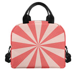 Pink Radial Rays Print Insulated Lunch Bag