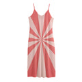 Pink Radial Rays Print Jersey Midi Cami Dress