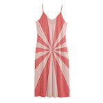 Pink Radial Rays Print Jersey Midi Cami Dress