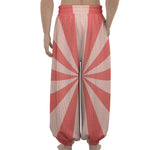 Pink Radial Rays Print Lantern Pants