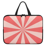 Pink Radial Rays Print Laptop Sleeve With Handle