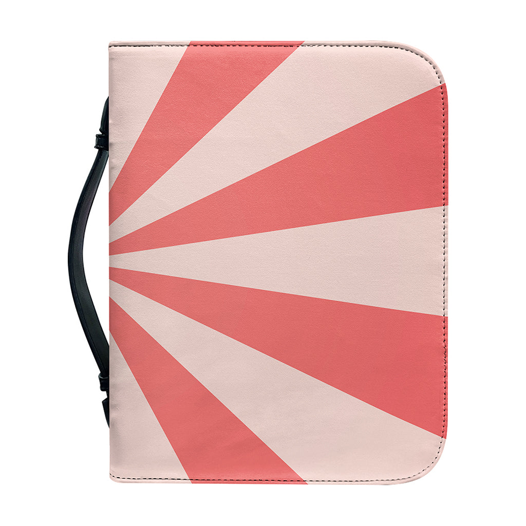 Pink Radial Rays Print Leather Bible Cover