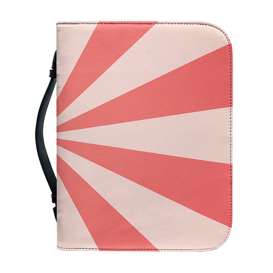 Pink Radial Rays Print Leather Bible Cover