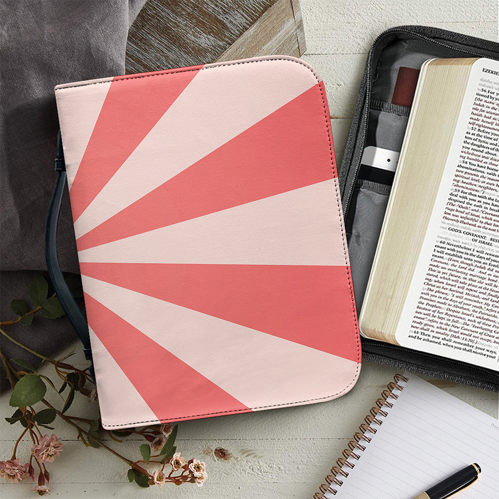 Pink Radial Rays Print Leather Bible Cover