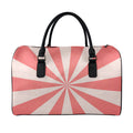 Pink Radial Rays Print Leather Duffel Bag