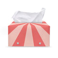 Pink Radial Rays Print Leather Tissue Box Cover