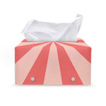 Pink Radial Rays Print Leather Tissue Box Cover