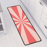 Pink Radial Rays Print Long Kitchen Mat