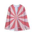 Pink Radial Rays Print Long Sleeve Short Coat