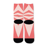 Pink Radial Rays Print Long Socks