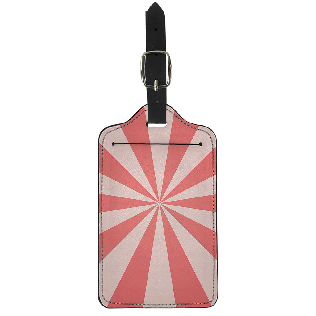 Pink Radial Rays Print Luggage Tag