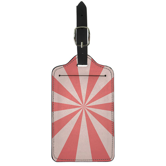 Pink Radial Rays Print Luggage Tag