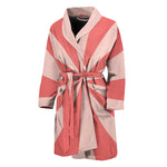 Pink Radial Rays Print Men's Bathrobe