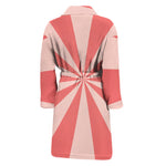 Pink Radial Rays Print Men's Bathrobe