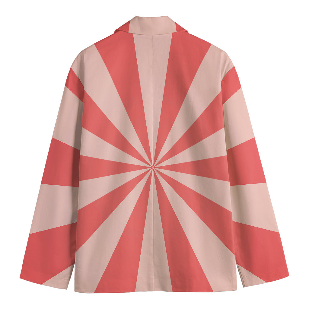 Pink Radial Rays Print Men's Blazer