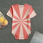 Pink Radial Rays Print Men's Bodysuit