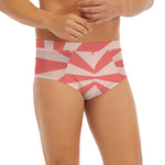 Pink Radial Rays Print Men's Briefs