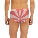 Pink Radial Rays Print Men's Briefs