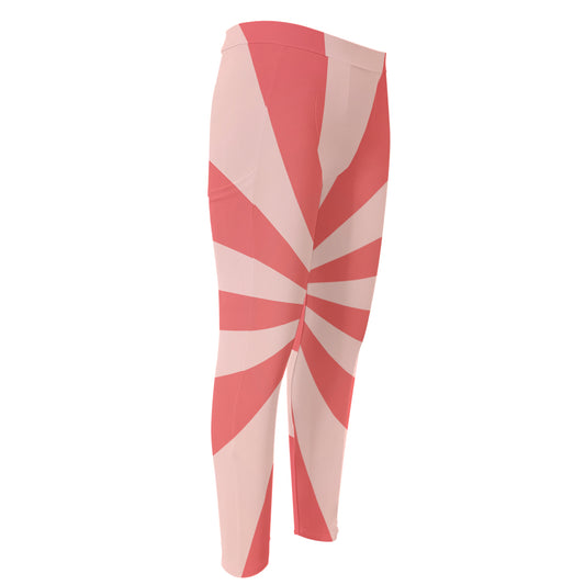 Pink Radial Rays Print Men's Compression Pants
