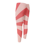 Pink Radial Rays Print Men's Compression Pants