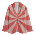 Pink Radial Rays Print Men's Cotton Blazer